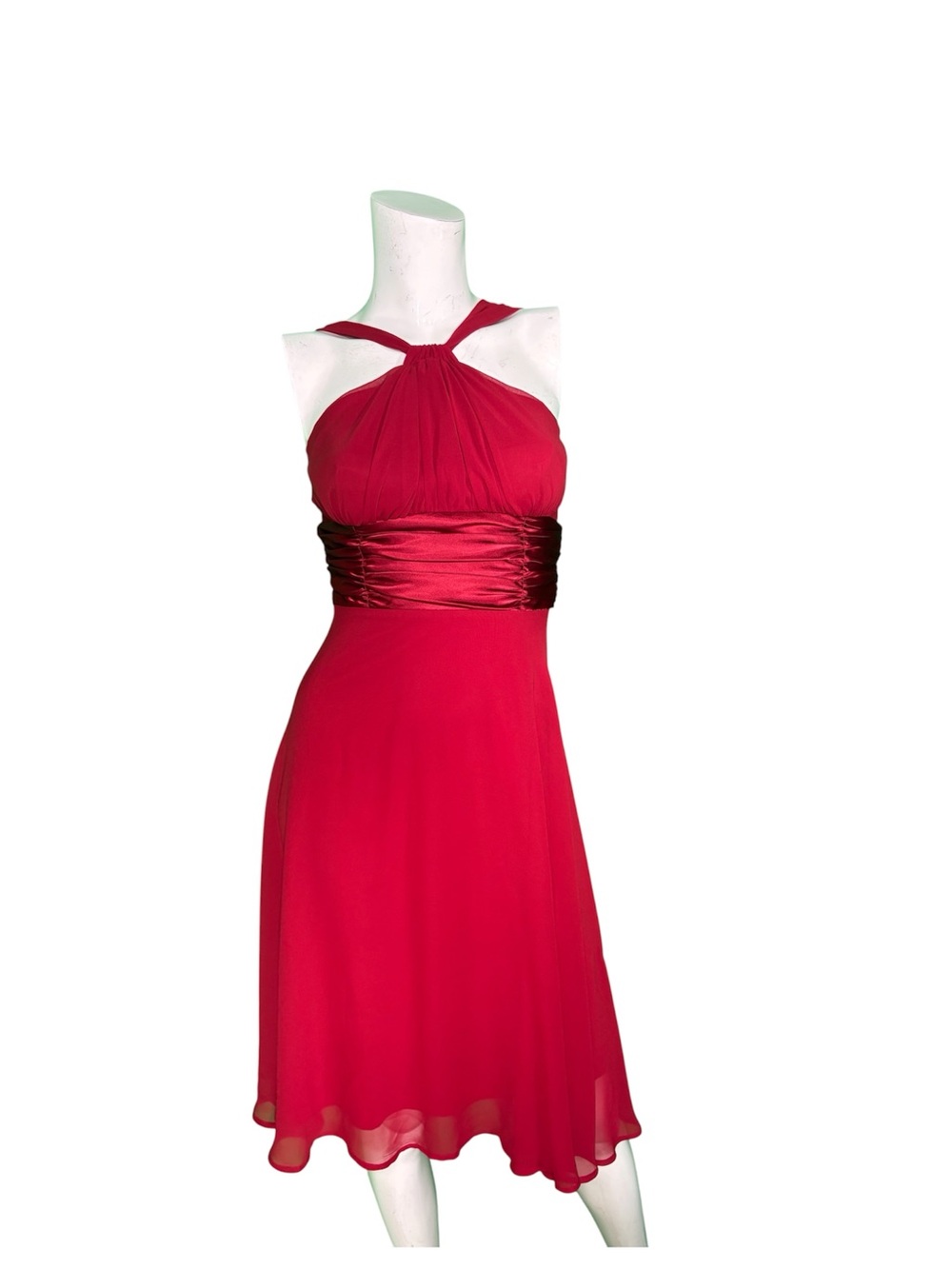 Vintage Y2K Connected Petite Red Midi Prom Dress Size 4P